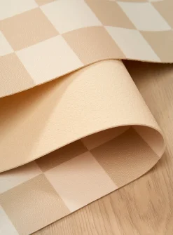 Coffee and cream checkerboard vinyl mat