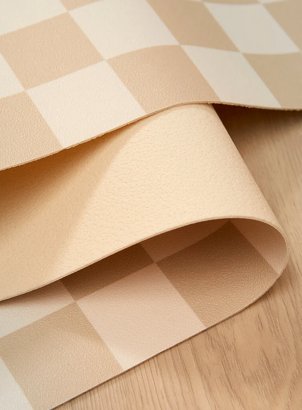 Coffee and cream checkerboard vinyl mat