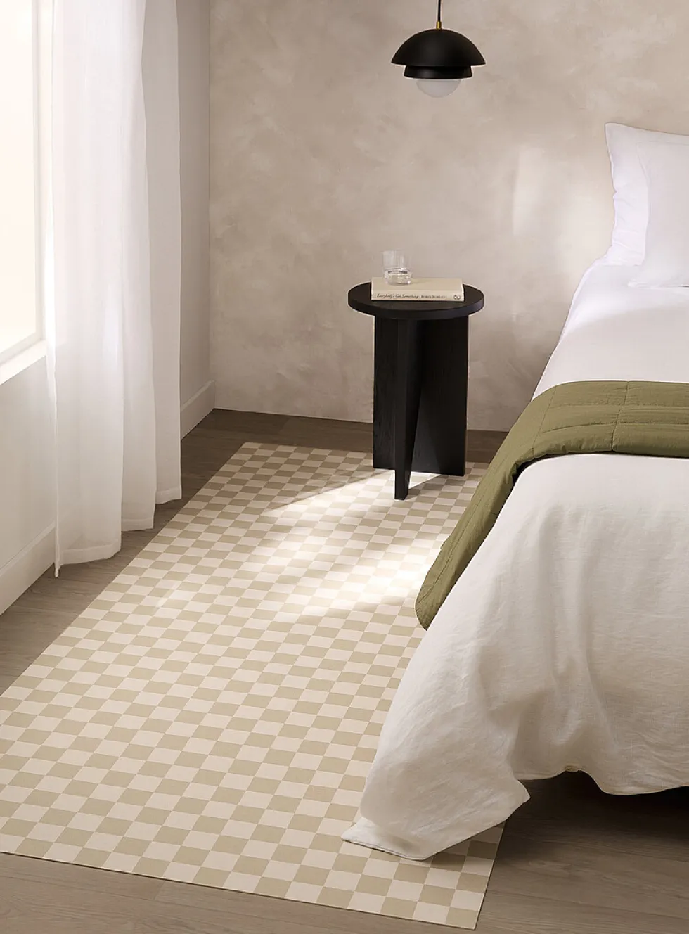 Coffee and cream checkerboard vinyl mat