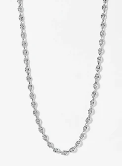 Coffee bean links sterling silver bracelet