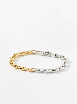 Coffee bean links two-tone bracelet