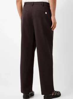 Coffee pleated fluid pant