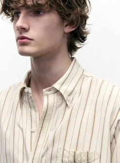 Coffee vertical stripe shirt