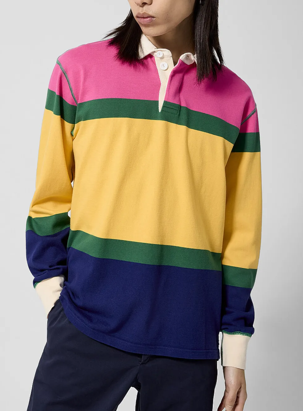 Colour block rugby polo