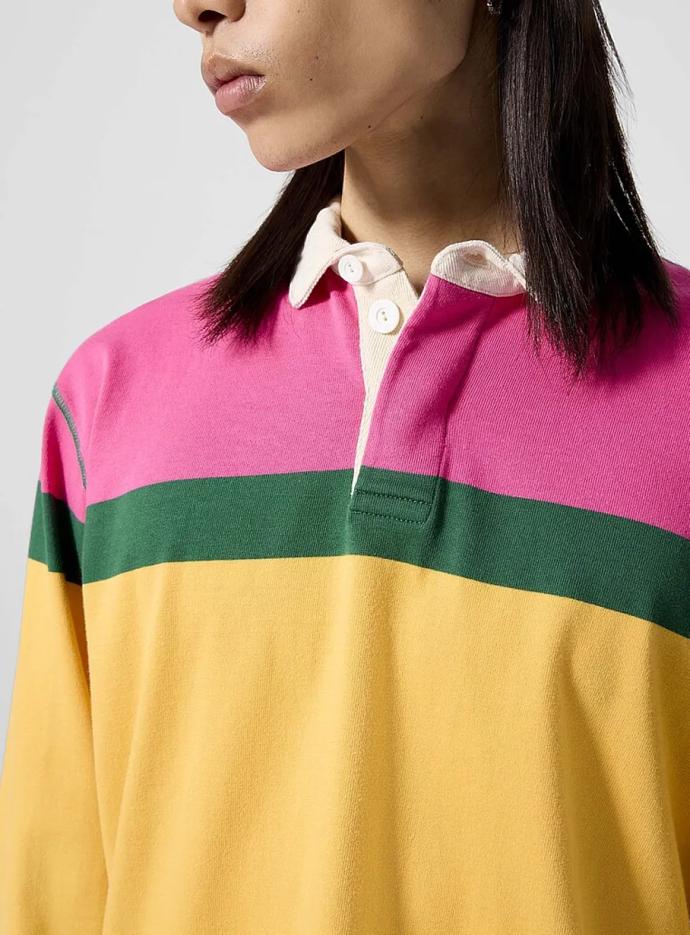 Colour block rugby polo