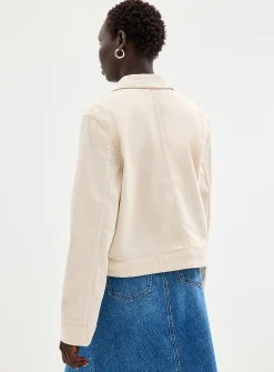 Coloured denim cropped blazer
