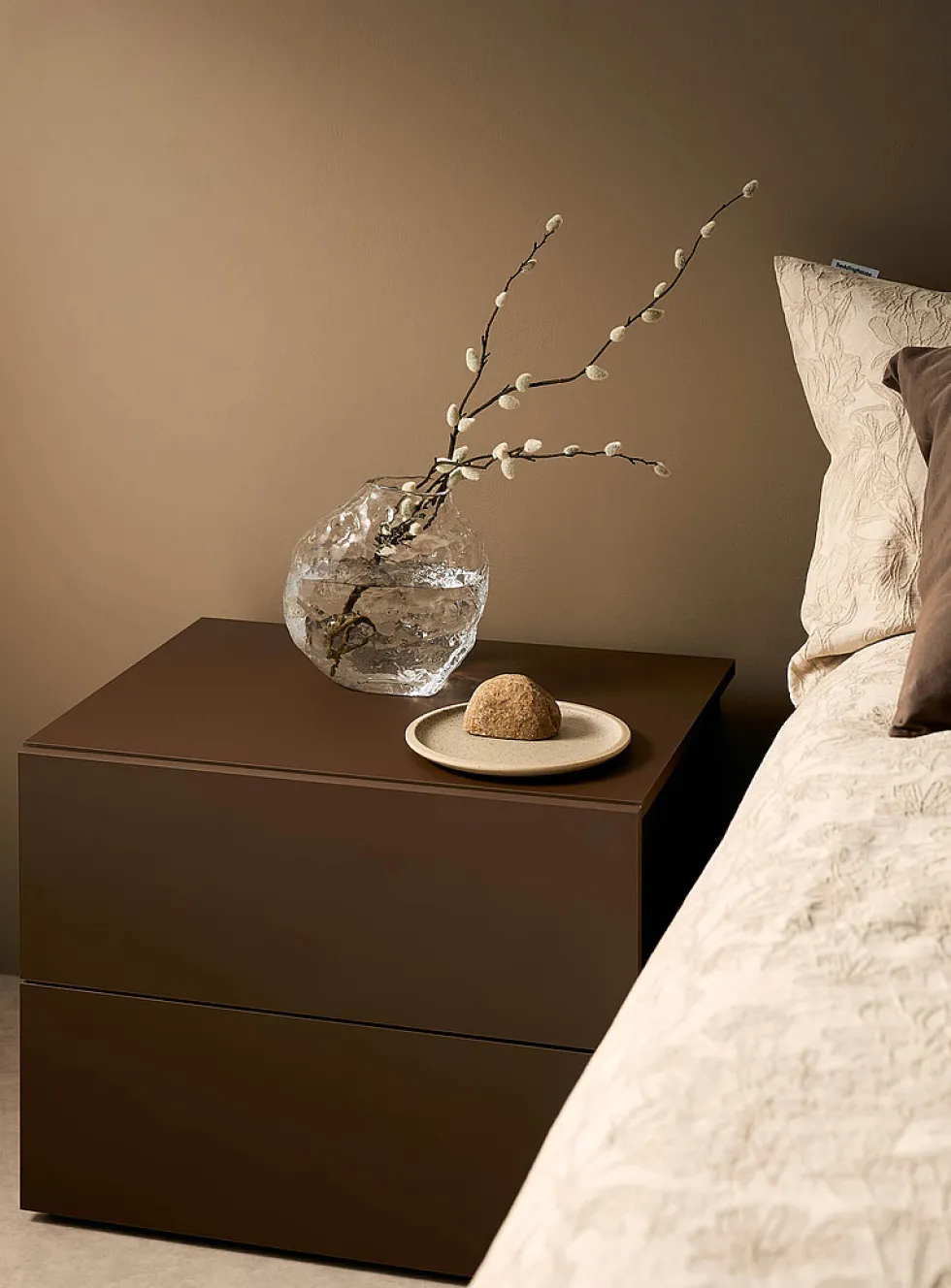 Coloured sleek bedside table