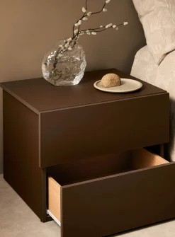 Coloured sleek bedside table