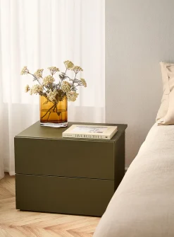 Coloured sleek bedside table