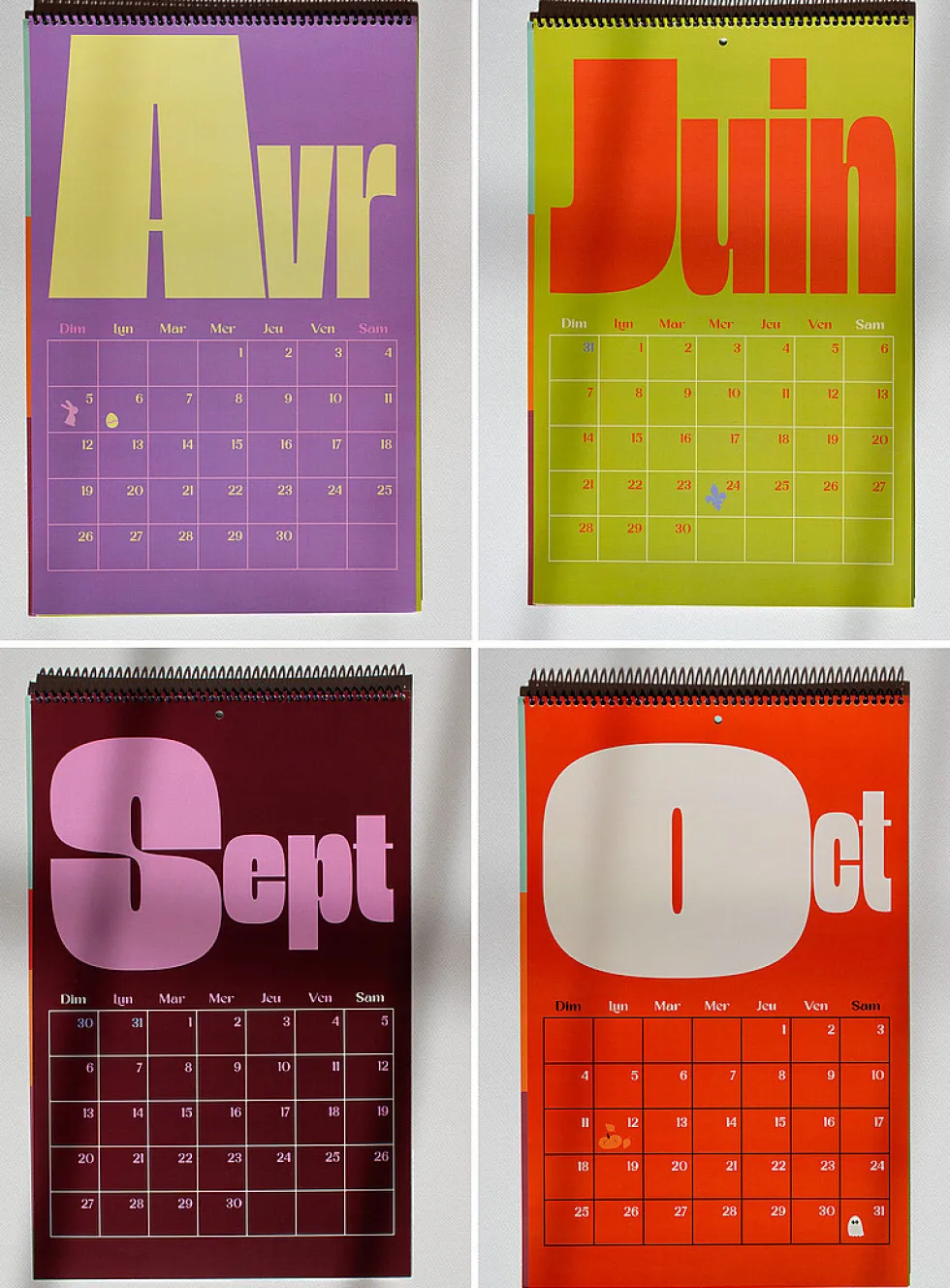 Colourful 2026 calendar