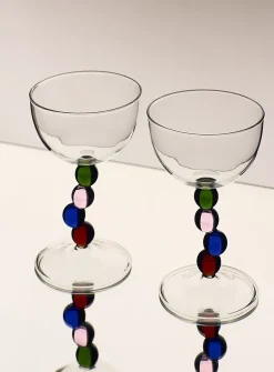Colourful balls cocktail glasses