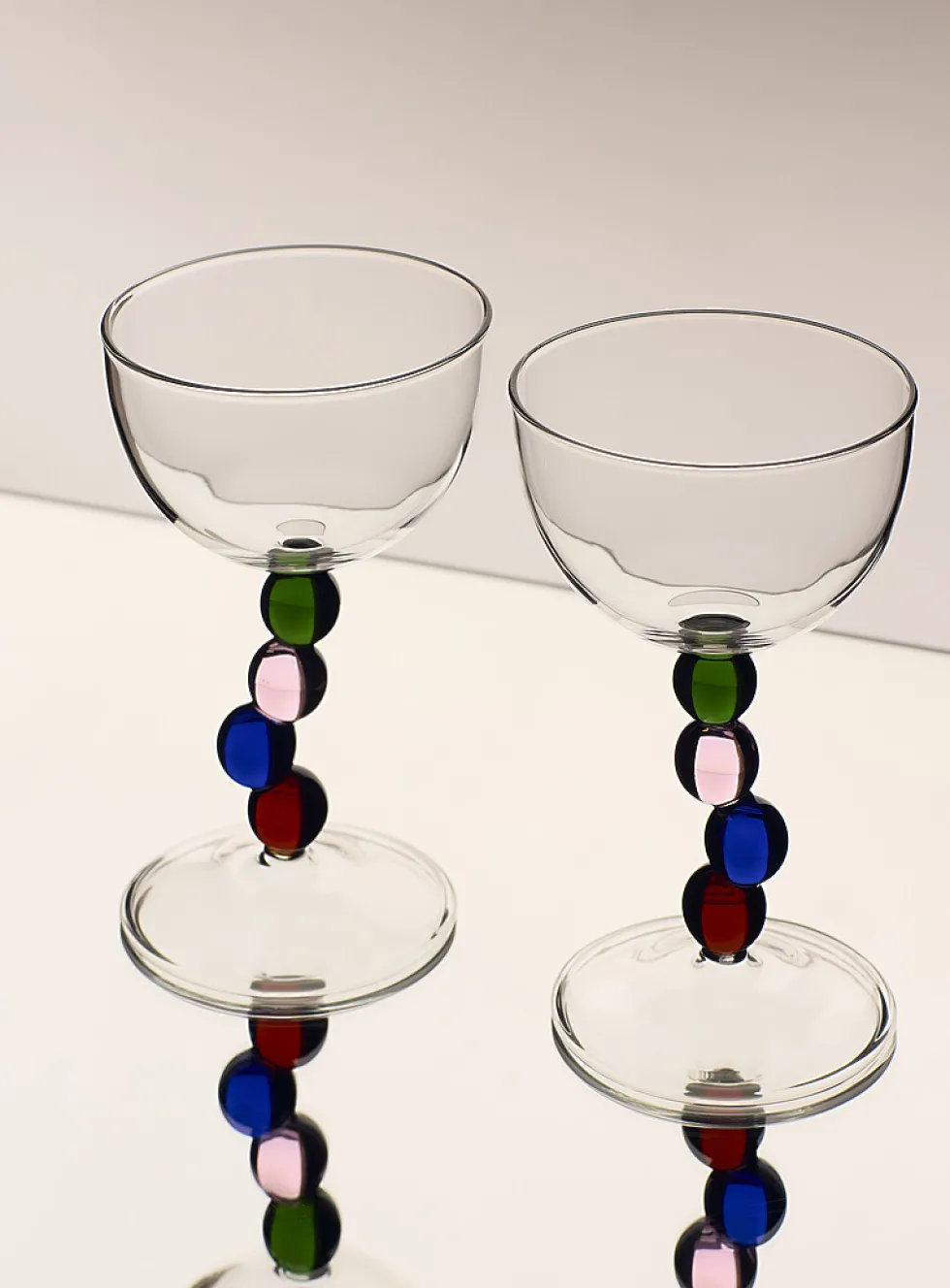 Colourful balls cocktail glasses