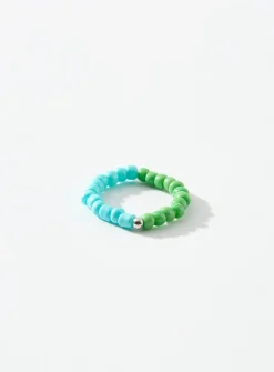 Colourful bead toe ring