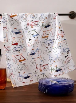 Colourful bicycles tea towel