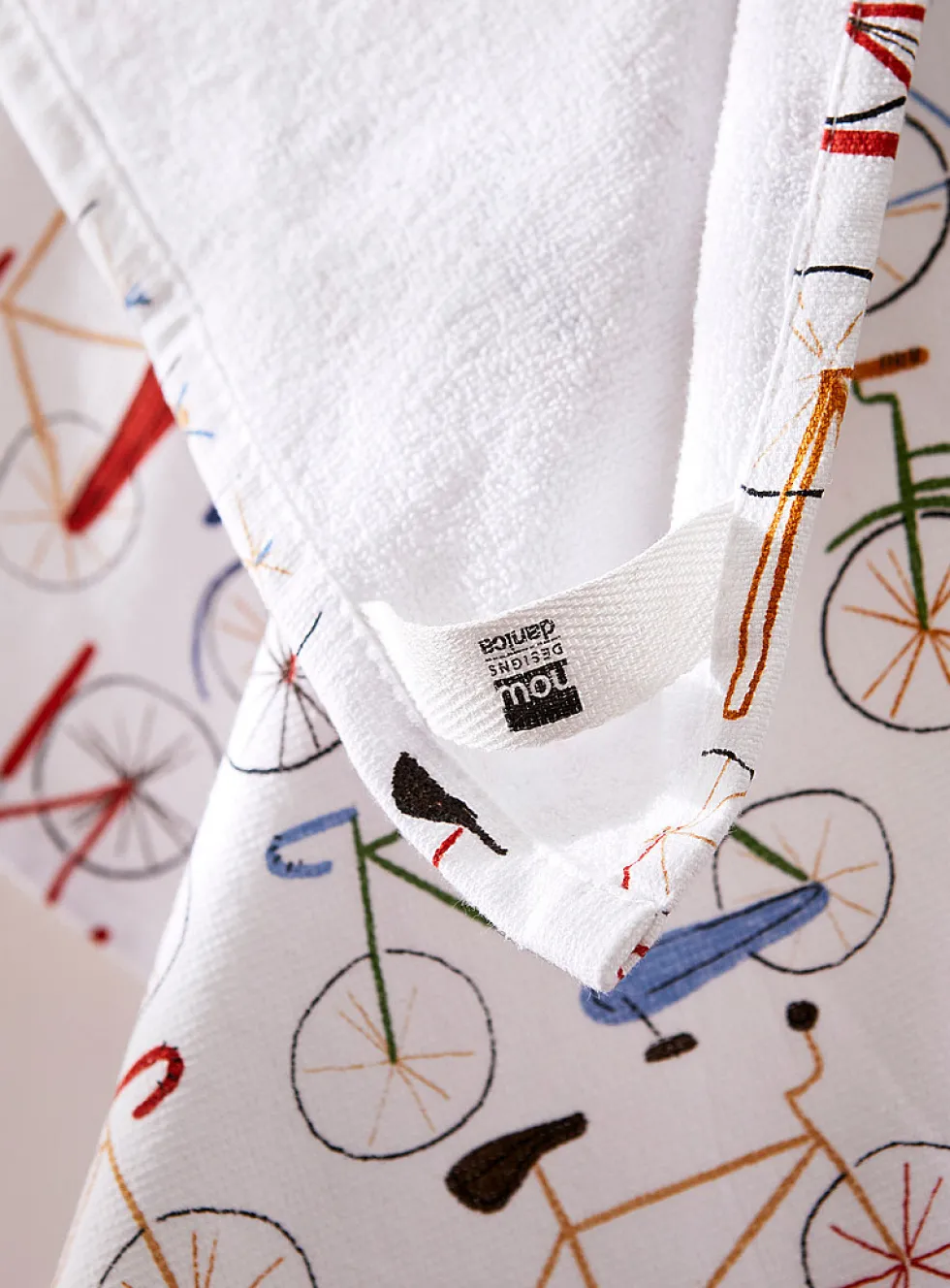 Colourful bicycles tea towel