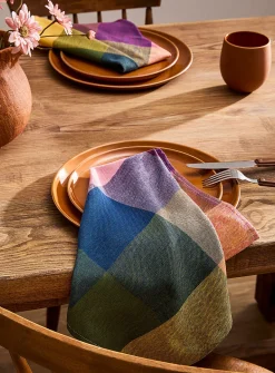 Colourful checkers napkins