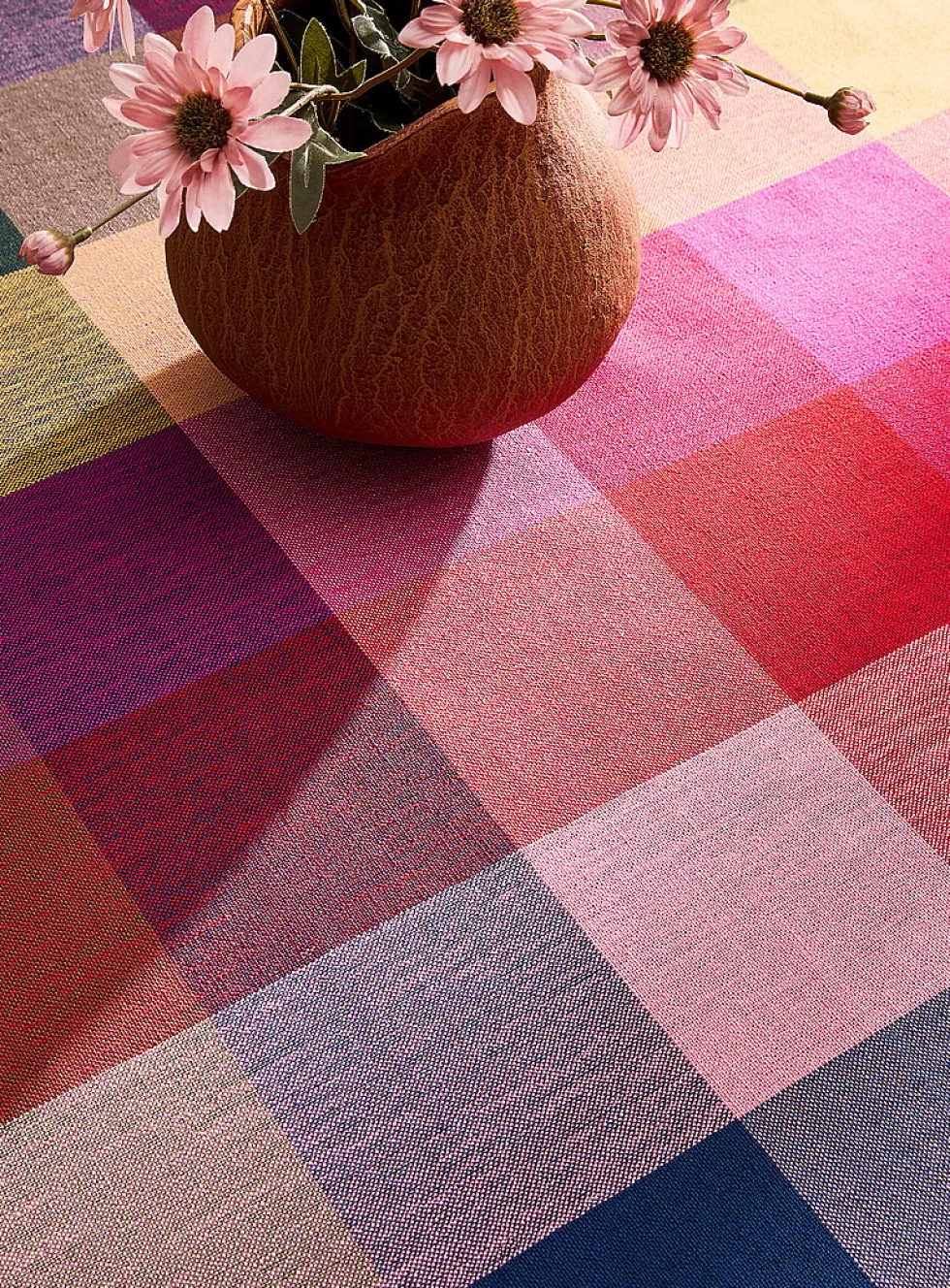 Colourful checkers tablecloth