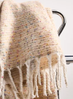 Colourful confetti faux-mohair throw
