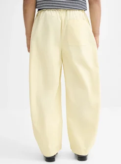 Colourful elastic-waist canvas pant