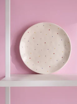 Colourful heart embossed plate