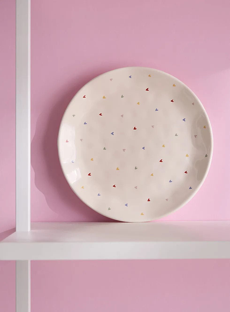 Colourful heart embossed plate