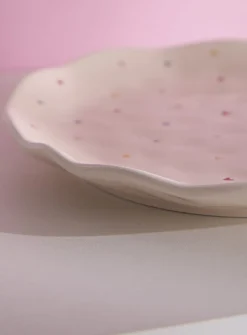 Colourful heart embossed plate