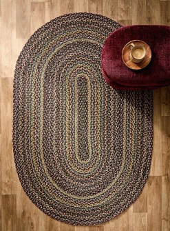 Colourful jute oval rug