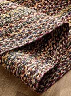 Colourful jute oval rug