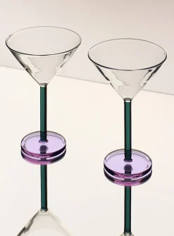 Colourful martini glasses