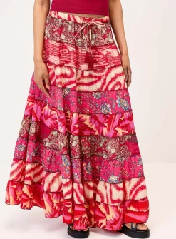 Colourful paisley pattern peasant skirt
