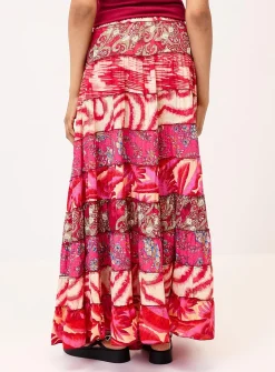 Colourful paisley pattern peasant skirt