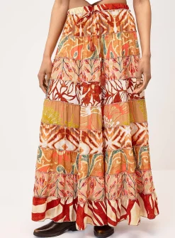 Colourful paisley pattern peasant skirt