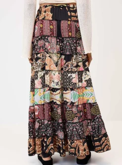 Colourful paisley pattern peasant skirt