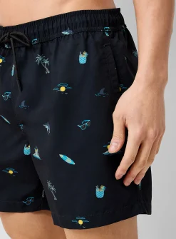 Colourful print swim short