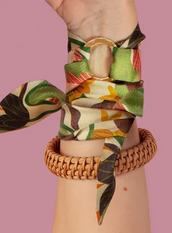 Colourful pure silk and ring set