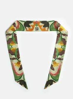 Colourful pure silk and ring set