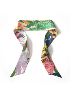 Colourful pure silk and ring set