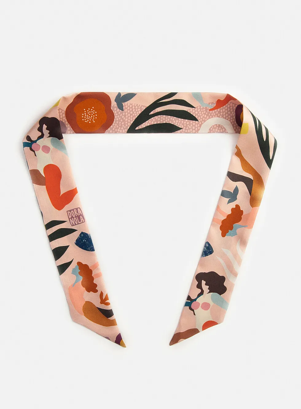Colourful pure silk and ring set
