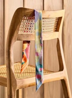 Colourful pure silk and ring set
