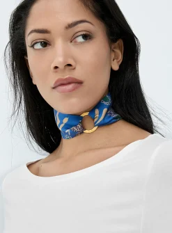 Colourful pure silk and ring set