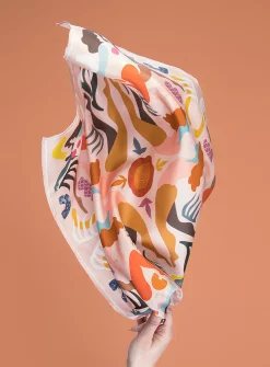 Colourful pure silk scarf