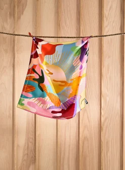 Colourful pure silk scarf