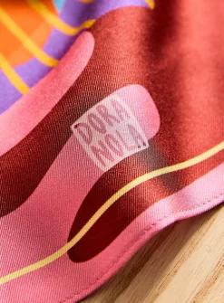 Colourful pure silk scarf