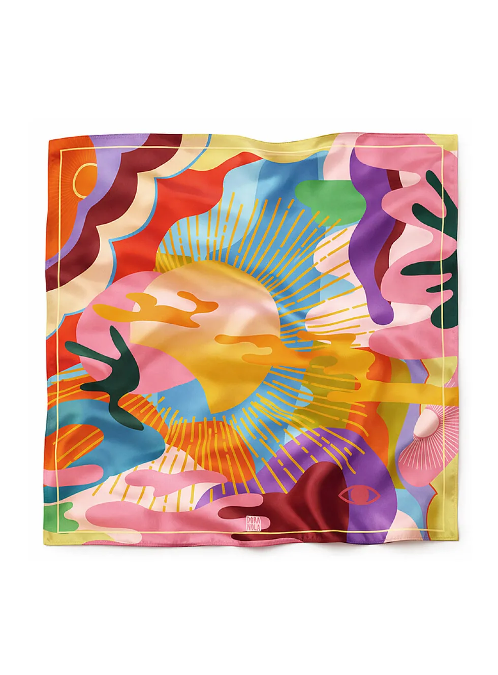 Colourful pure silk scarf