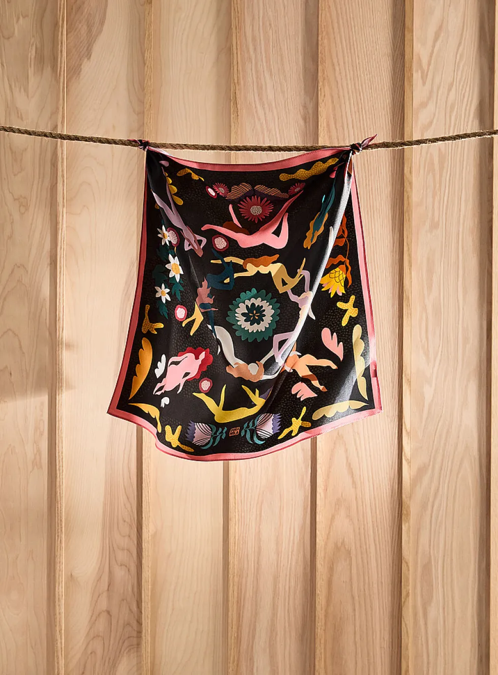 Colourful pure silk scarf