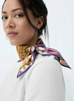 Colourful pure silk scarf