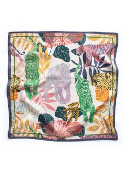 Colourful pure silk scarf