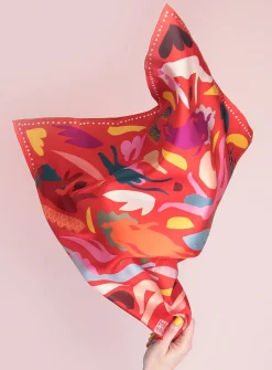 Colourful pure silk scarf