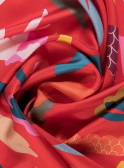 Colourful pure silk scarf