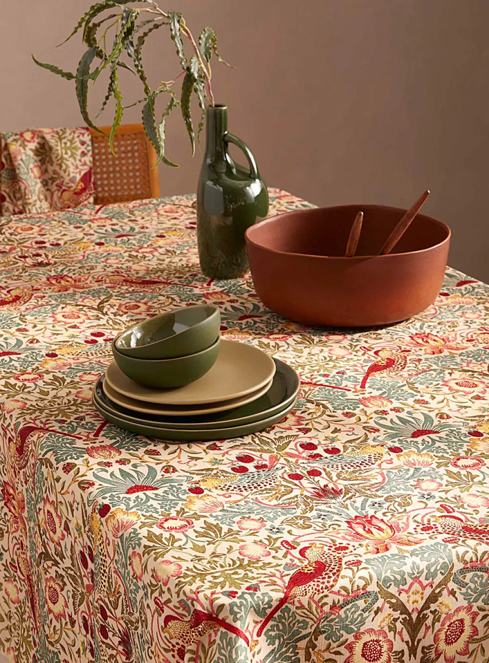 Colourful Strawberry Thief tablecloth